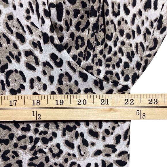 NWT ee:some Women Animal Print Shift Dress Size XL Brown Boho 3/4 Balloon Sleeve - Picture 12 of 14